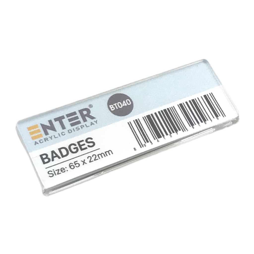 Phôi thẻ tên mica / bảng tên mica Enter BT040 / BT041 gắn kim K004A (10,50)