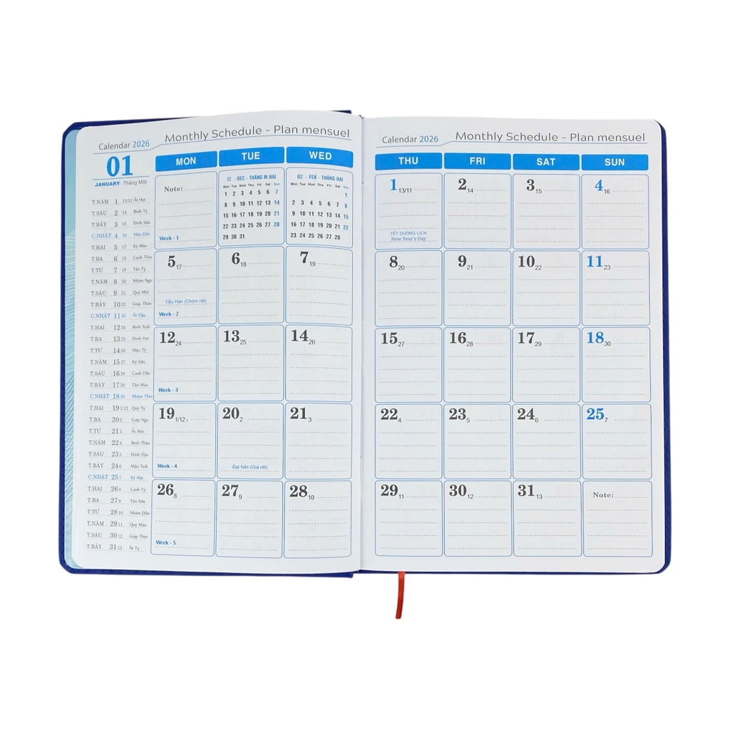 Sổ lịch Agenda AT 16x24cm