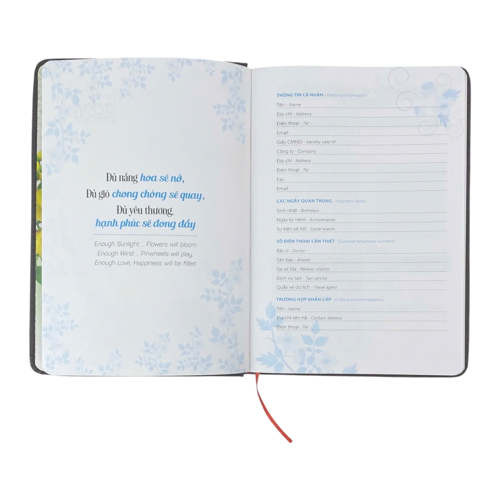 Sổ lịch Agenda HTS1 14.5x20.5cm 192 trang