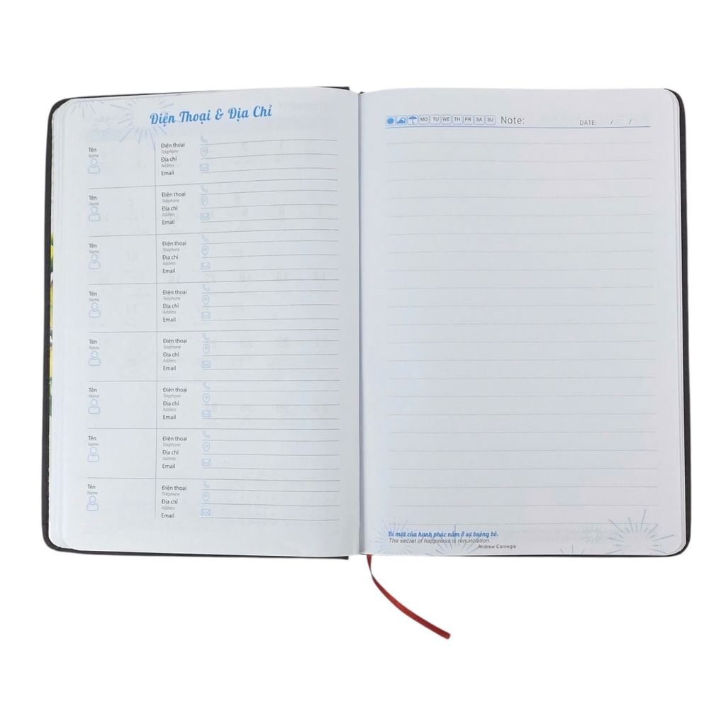 Sổ lịch Agenda HTS1 14.5x20.5cm 192 trang