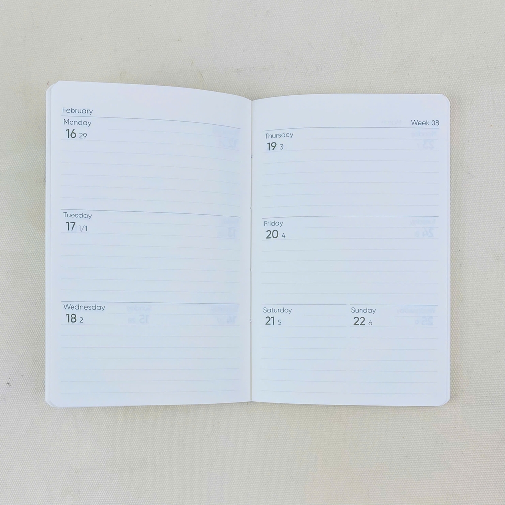 Sổ lịch Planner NT B7-25 9x14cm 144 trang, Sổ tay lịch năm 2026, Sổ kế hoạch, Sổ ghi chú theo ngày