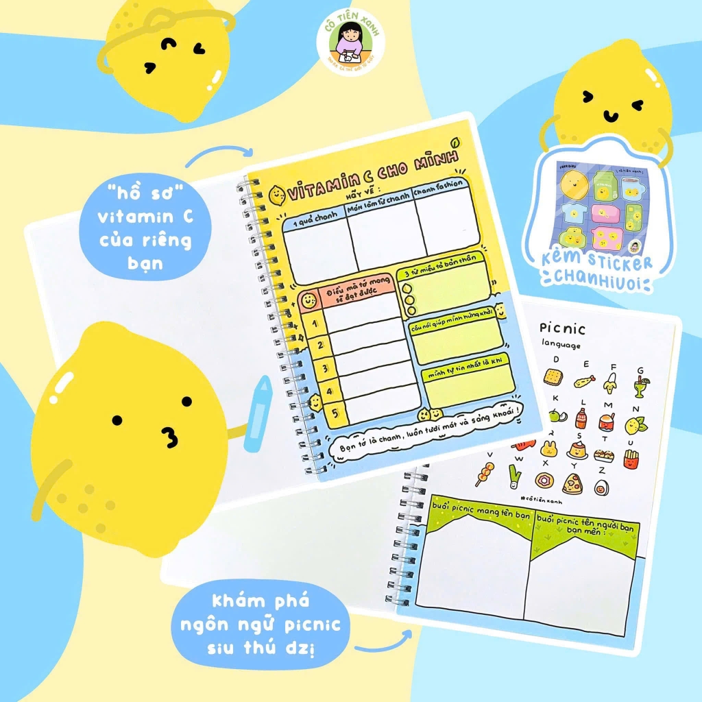 Sổ lò xo Cô Tiên Xanh 13x18cm ngang