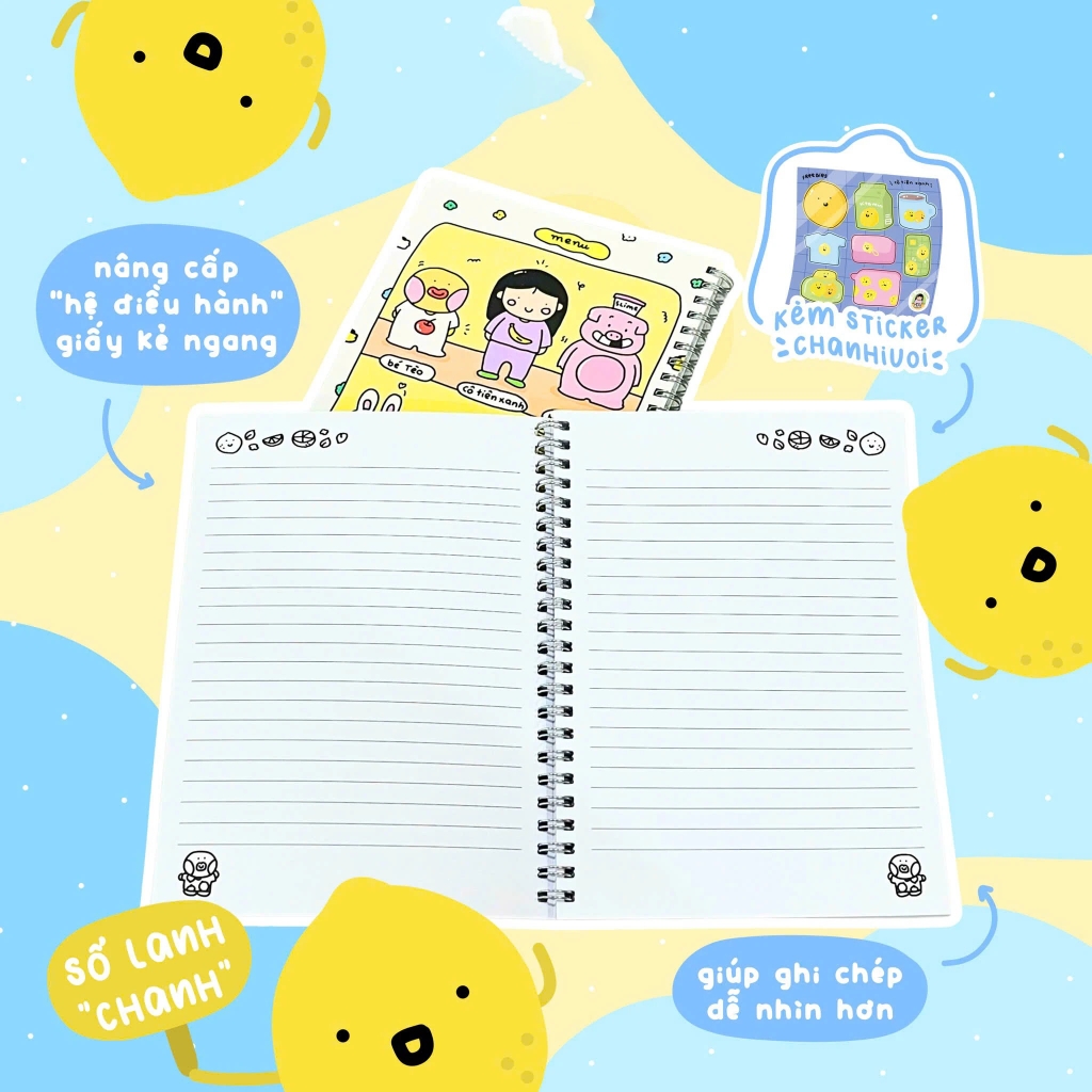 Sổ lò xo Cô Tiên Xanh 13x18cm ngang