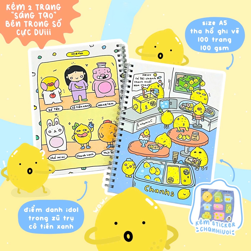 Sổ lò xo Cô Tiên Xanh 13x18cm ngang