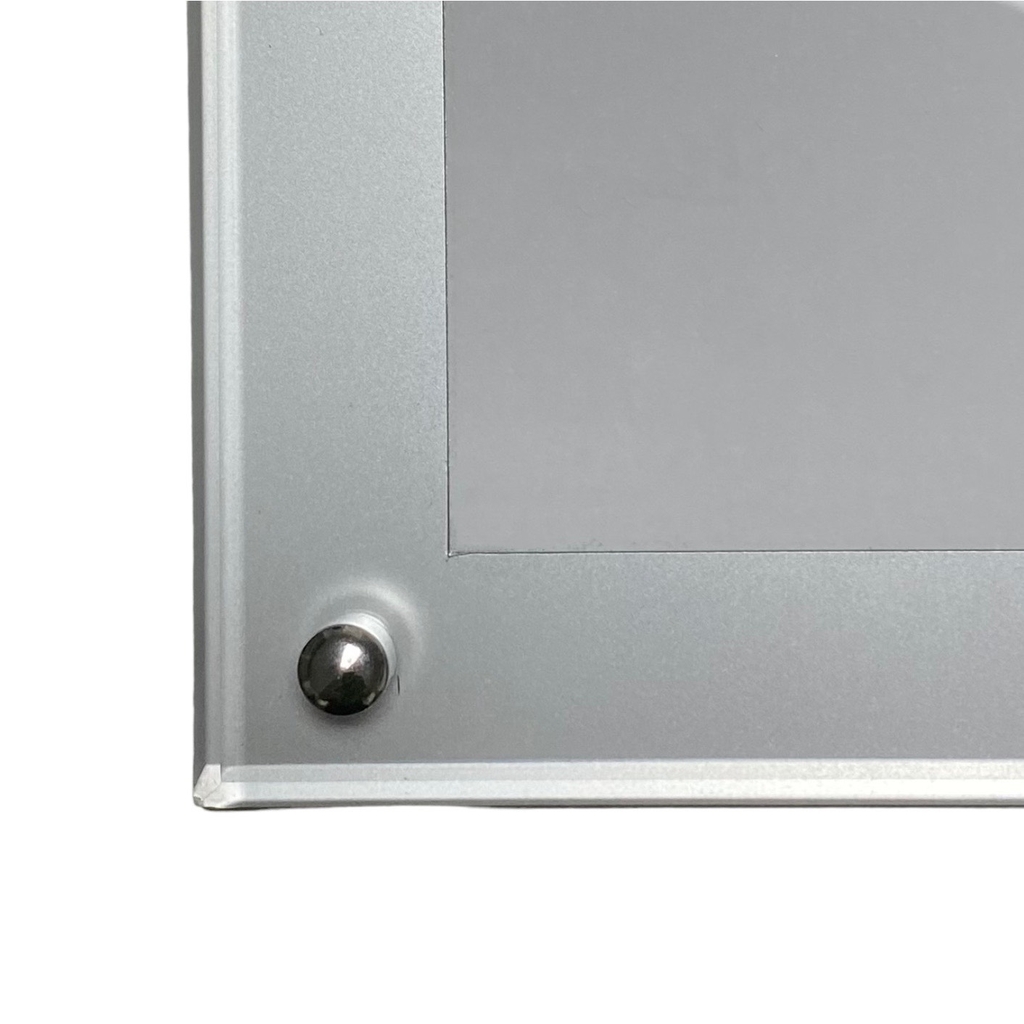 Standee trụ inox khung mica A4