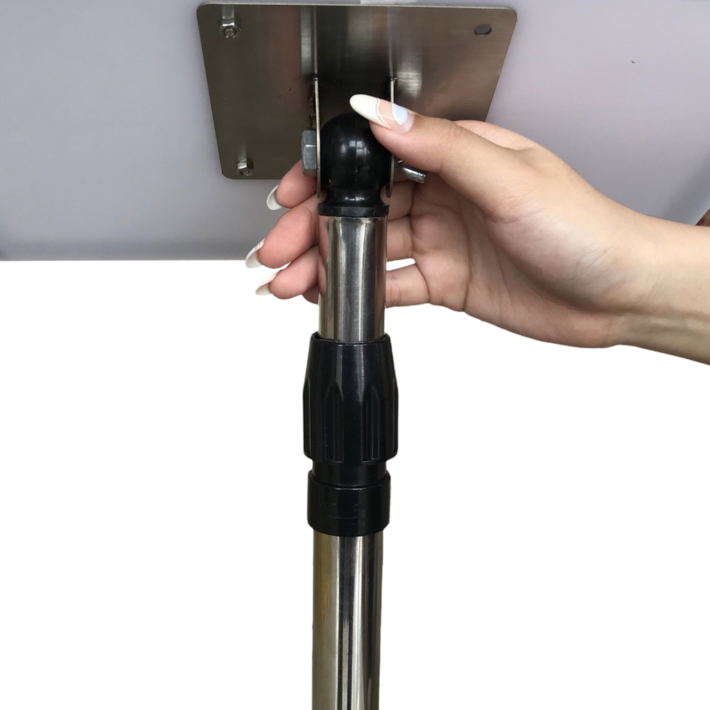 Standee trụ inox khung mica A4