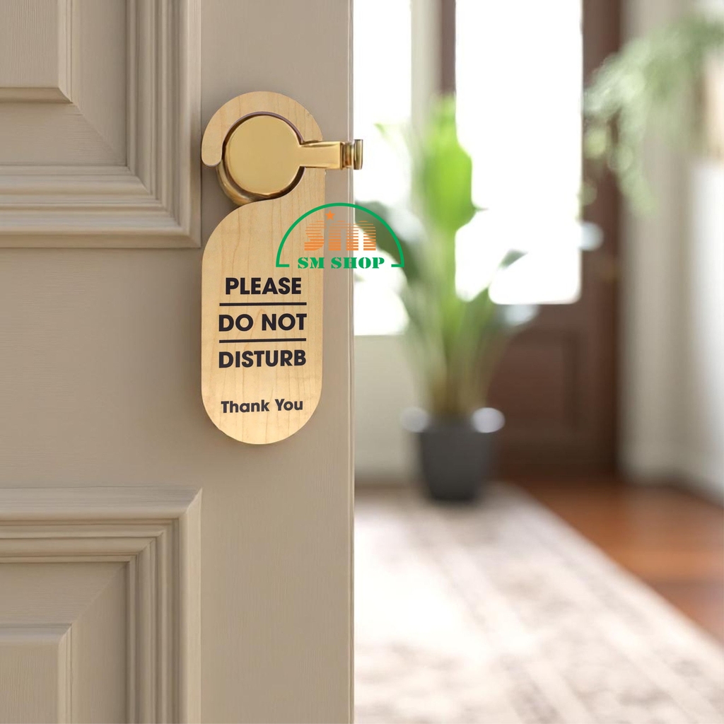 Thẻ treo phòng khách sạn gỗ MDF M80 / M81 8x23cm 5.5mm 2 mặt in UV