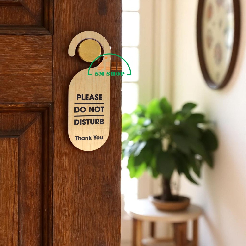 Thẻ treo phòng khách sạn gỗ MDF M80 / M81 8x23cm 5.5mm 2 mặt in UV