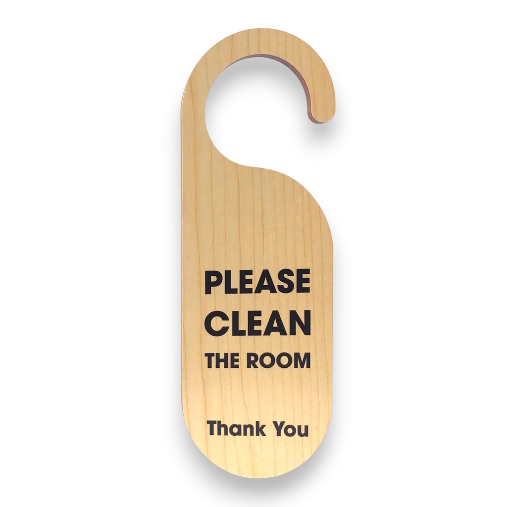 Thẻ treo phòng khách sạn gỗ MDF M80 / M81 8x23cm 5.5mm 2 mặt in UV