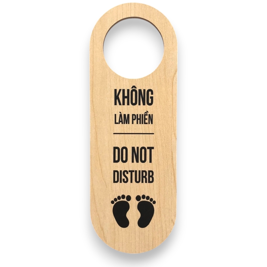 Thẻ treo phòng khách sạn gỗ MDF M80 / M81 8x23cm 5.5mm 2 mặt in UV