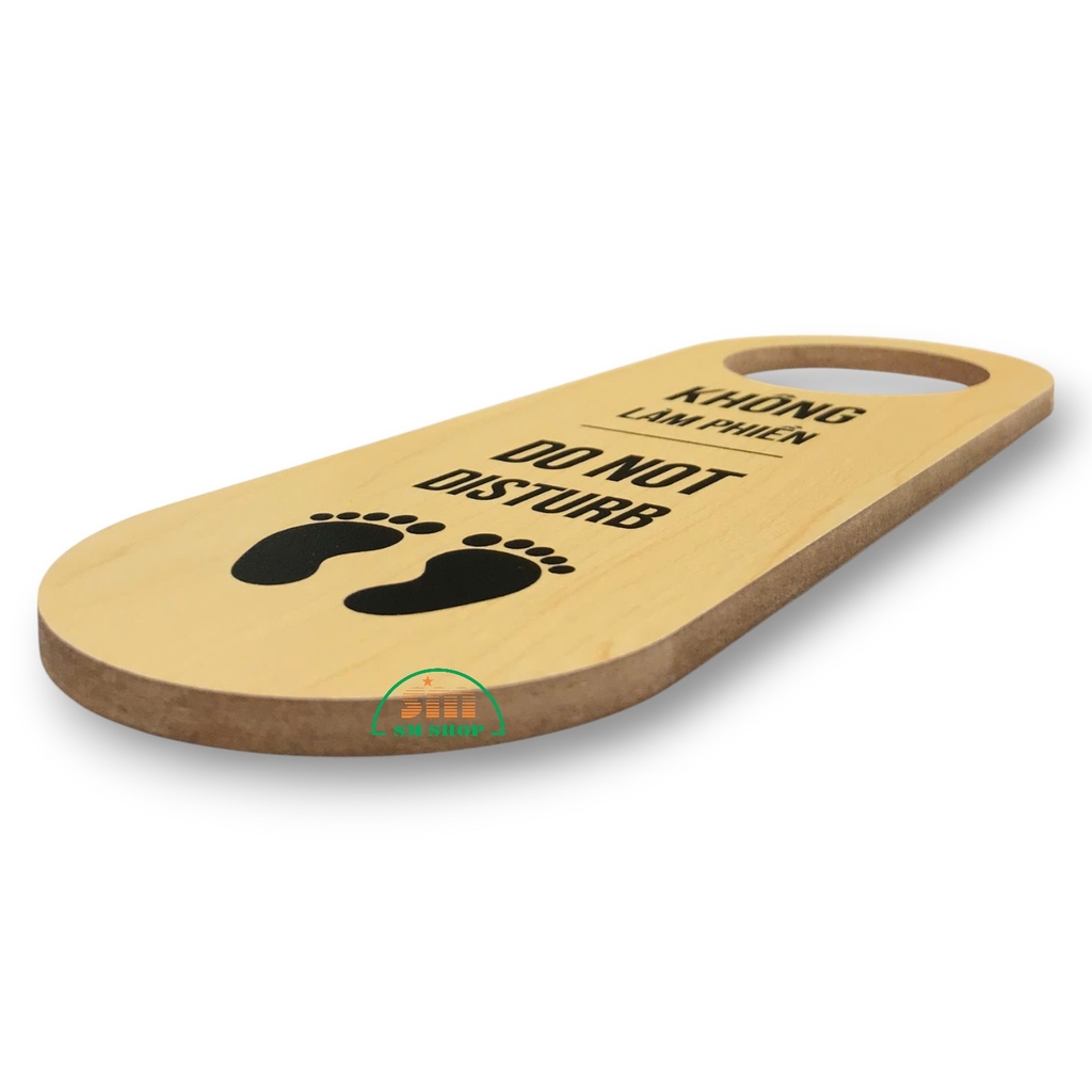 Thẻ treo phòng khách sạn gỗ MDF M80 / M81 8x23cm 5.5mm 2 mặt in UV