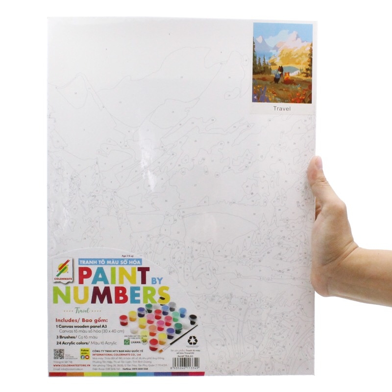 Tranh tô màu số hoá Colormate Travel 30x40cm