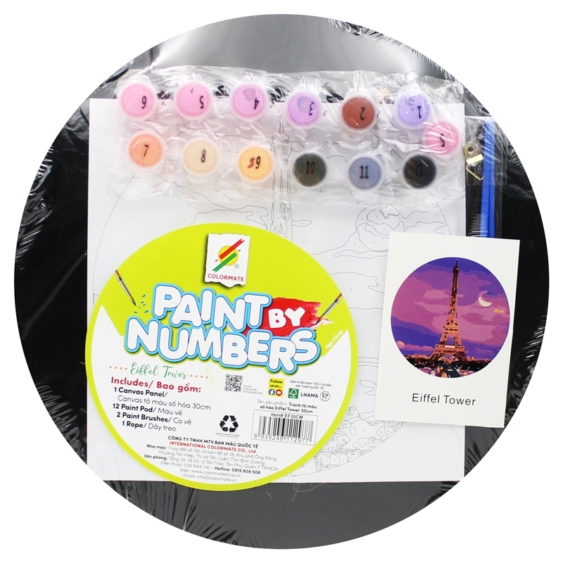 Tranh tô màu số hoá gỗ Colormate Eiffel Tower EF30cm
