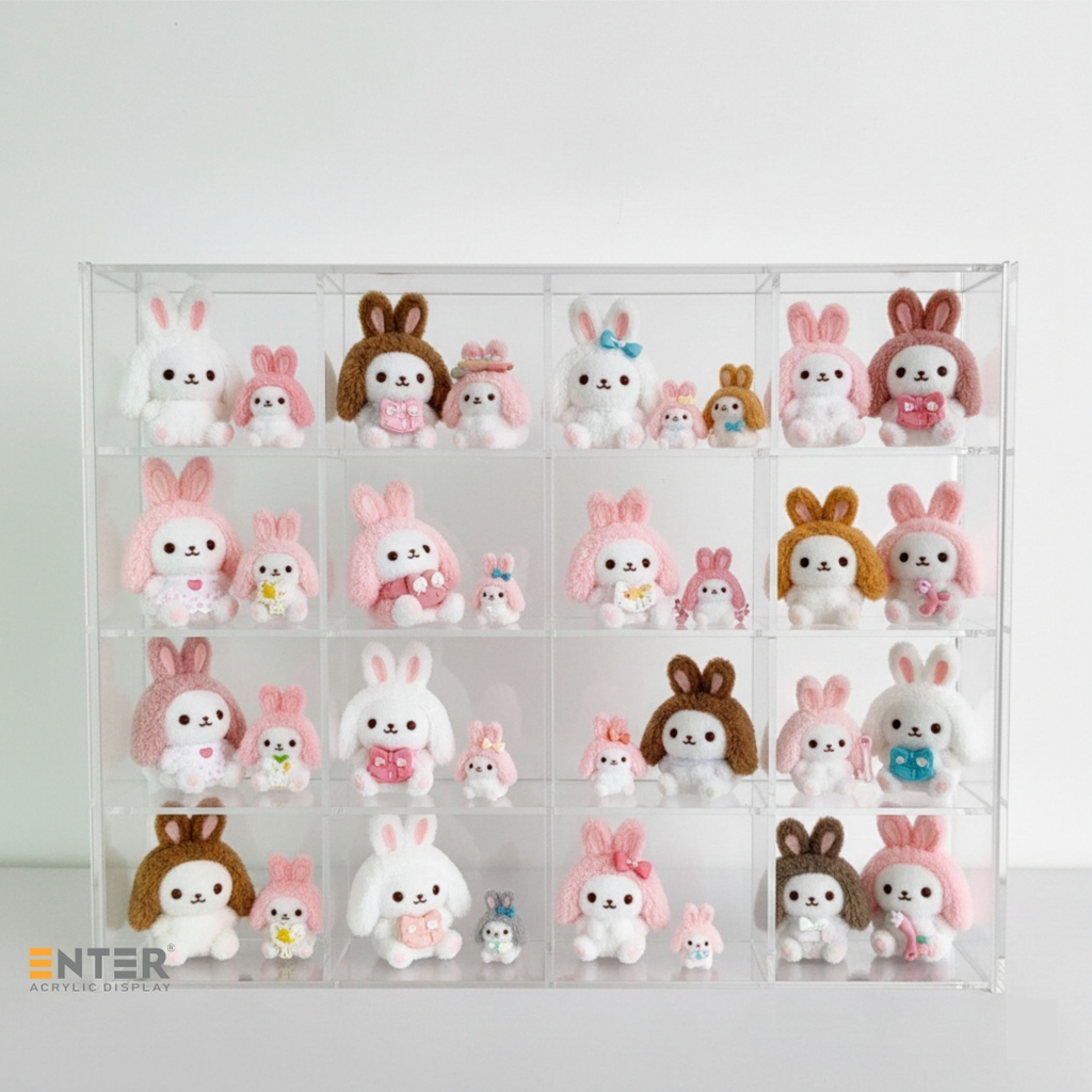 Kệ trưng bày mica Enter TB802 275x70x350mm 16 ô