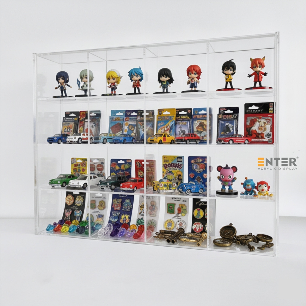 Kệ trưng bày mica Enter TB802 275x70x350mm 16 ô