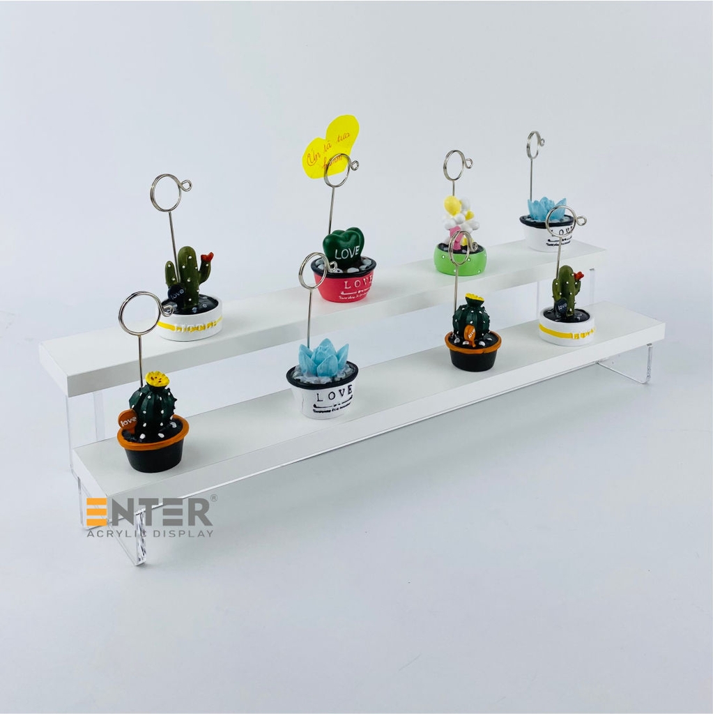 Kệ trưng bày Enter TB214 2 tầng 400x112x83mm, Kệ bậc thang để bàn, Kệ trưng bày nước hoa, mô hình