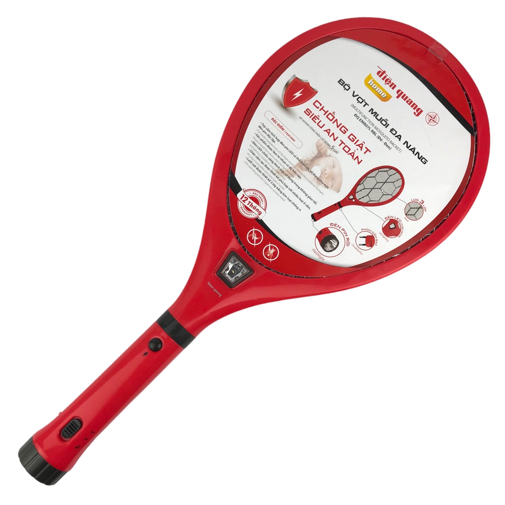 Vợt bắt muỗi ĐQ ĐQ EMR07L PBL đỏ đen
