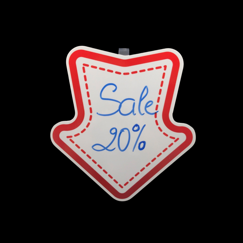 Wobbler nhựa WB-L01 / WB-L02 / WB-L03 / WB-L04 / WB-L05 / WB-L06 / WB-L07 / WB-L08 13cm dán formex 2mm (2,10)