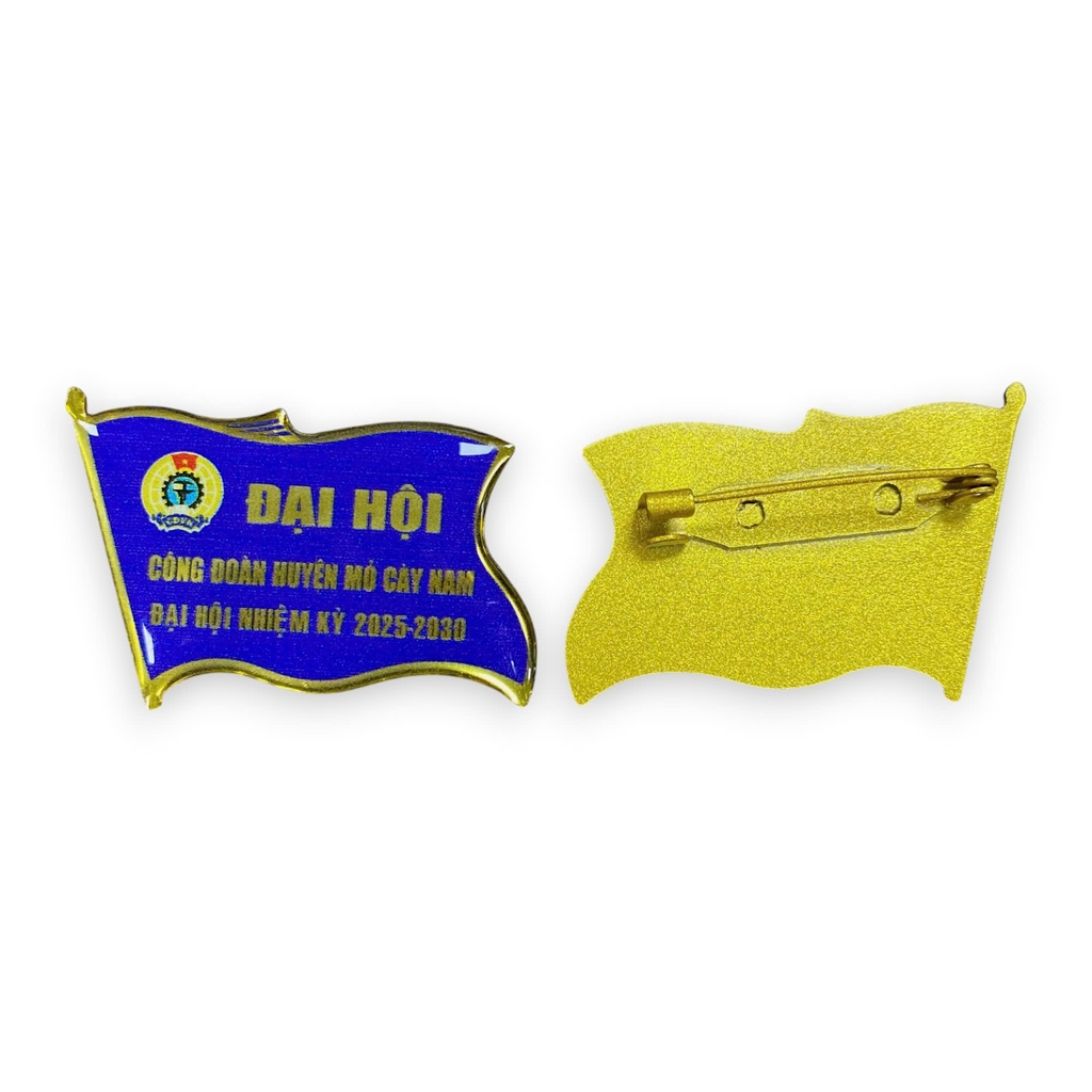 Huy hiệu cài áo đồng / inox hàn kim 004E, Huy hiệu lá cờ, Huy hiệu đại biểu, Huy hiệu đại hội, Cài áo cờ Đảng