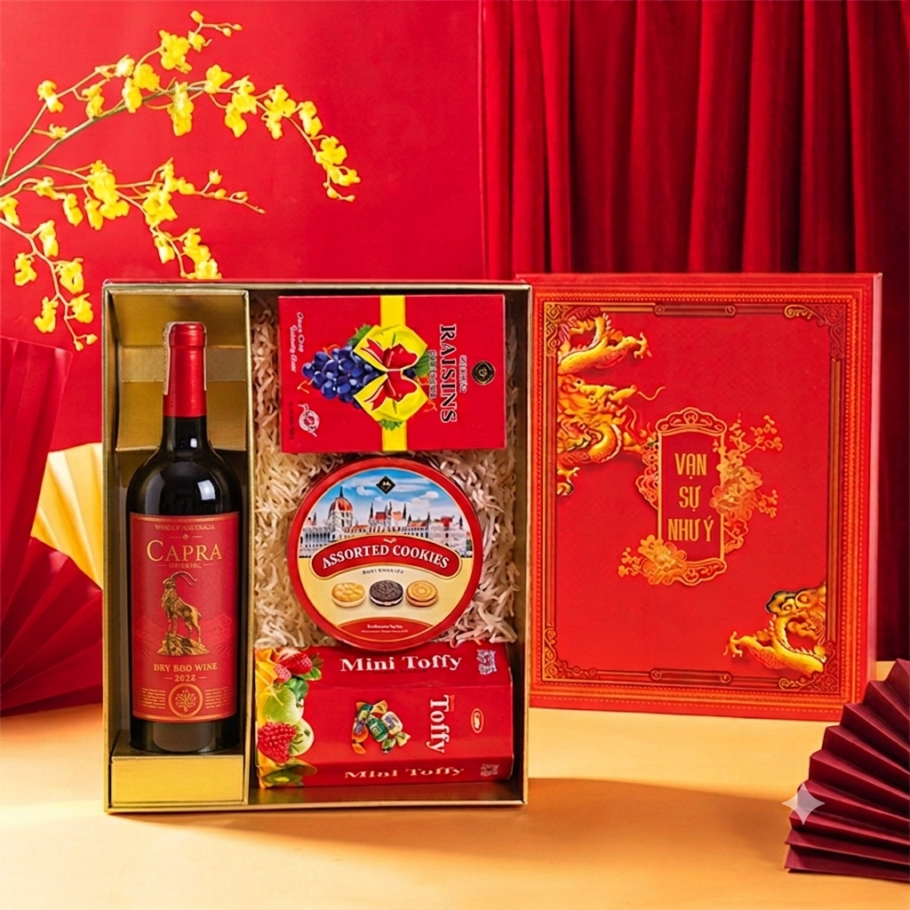 RƯỢU VANG ĐÓNG GIỎ QUÀ TẾT