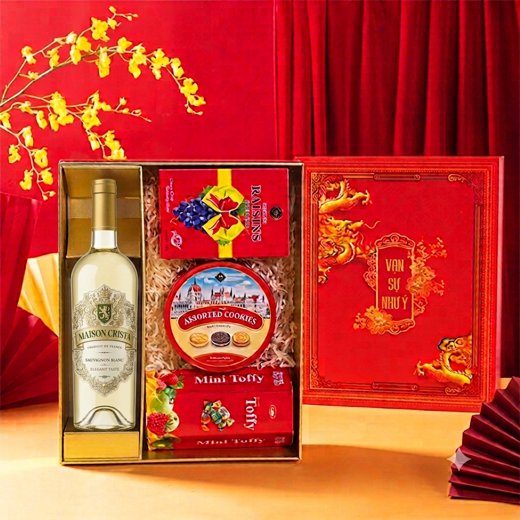 RƯỢU VANG ĐÓNG GIỎ QUÀ TẾT