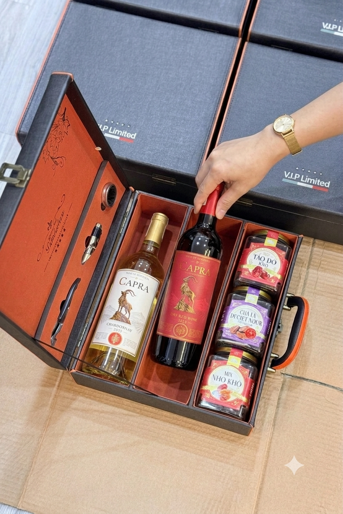 RƯỢU VANG ĐÓNG GIỎ QUÀ TẾT