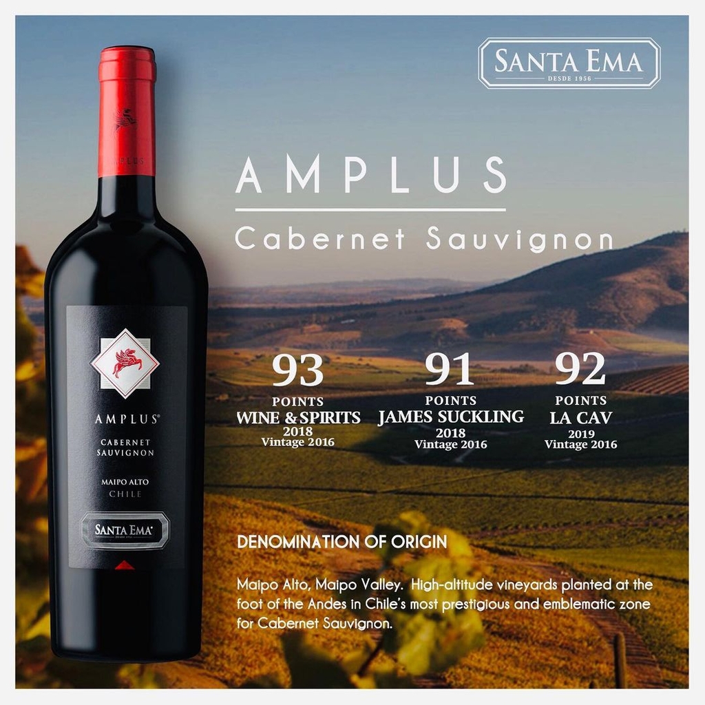 Rượu vang Chile Amplus Cabernet Sauvignon Santa Ema.