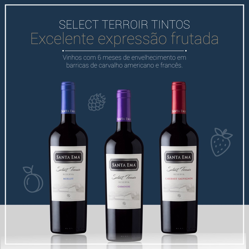 Rượu vang Chile Santa Ema Select Terroir Reserva đỏ.