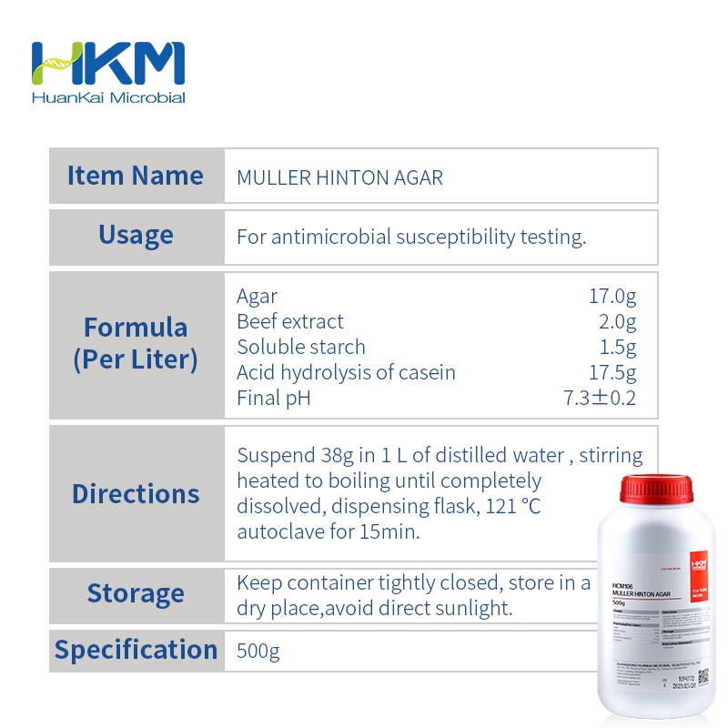 HCM106 - Mueller Hinton Agar (MH Agar) - MH Agar Để Kiểm Tra Độ Nhạy Cảm Với Vi Sinh Học