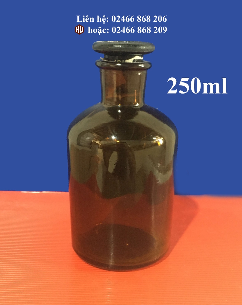 CHAI THỦY TINH NÂU MIỆNG HẸP ĐỰNG HÓA CHẤT (CÓ NHÁM)