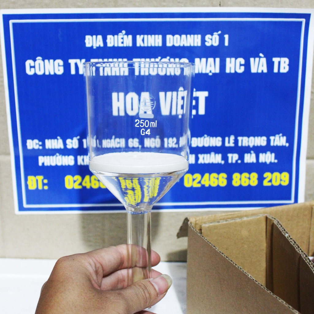 PHỄU THỦY TINH LỌC XỐP (LOẠI 60ml - 100ml - 150ml - 250ml)