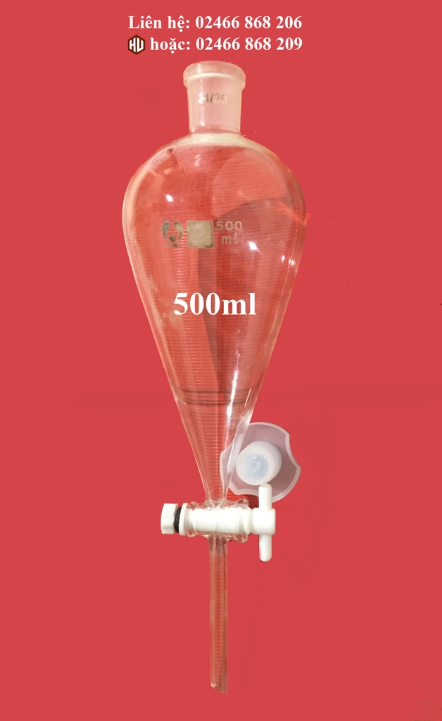 PHỄU CHIẾT QUẢ LÊ KHÓA NHỰA (BÌNH LẮNG NGẠN)