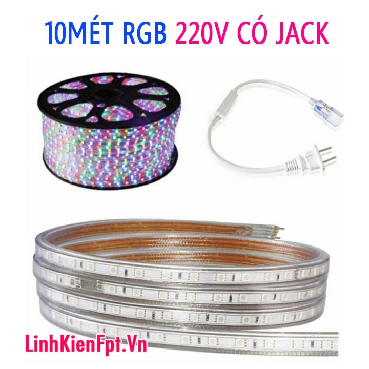 LED TRANG TRÍ TẾT RGB KÈM NGUỒN COMBO 10MÉT