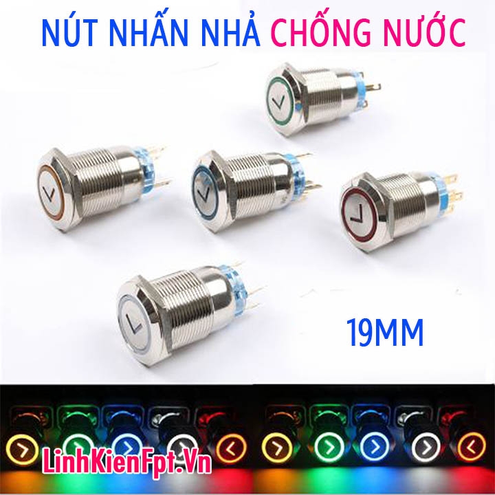 Nút Nhấn Nhả, Nhấn Đề Chống Nước 19mm