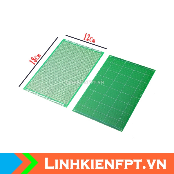 PCB Đục Lỗ 12x18cm 2 Mặt Phủ Xanh