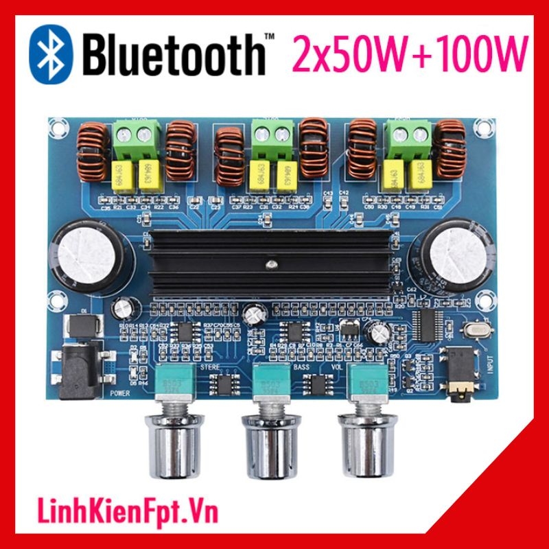 Mạch Âm Thanh ClassD 2.1 BLUETOOTH 2x50W Bass 100W | linhkienfpt