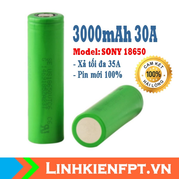 Pin 18650 cell sony 3000mah xả 30A