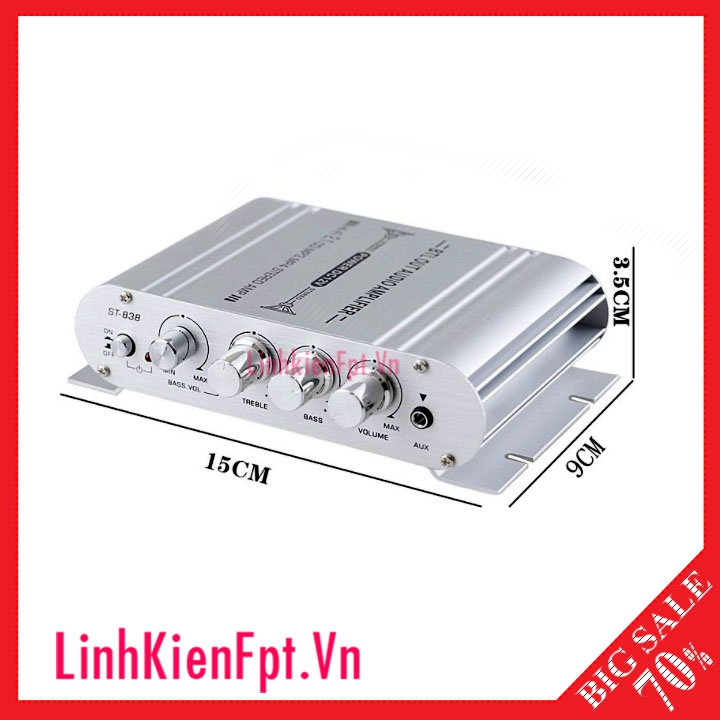 Âm Ly mini BP-838 12v, bộ khuếch đại âm thanh