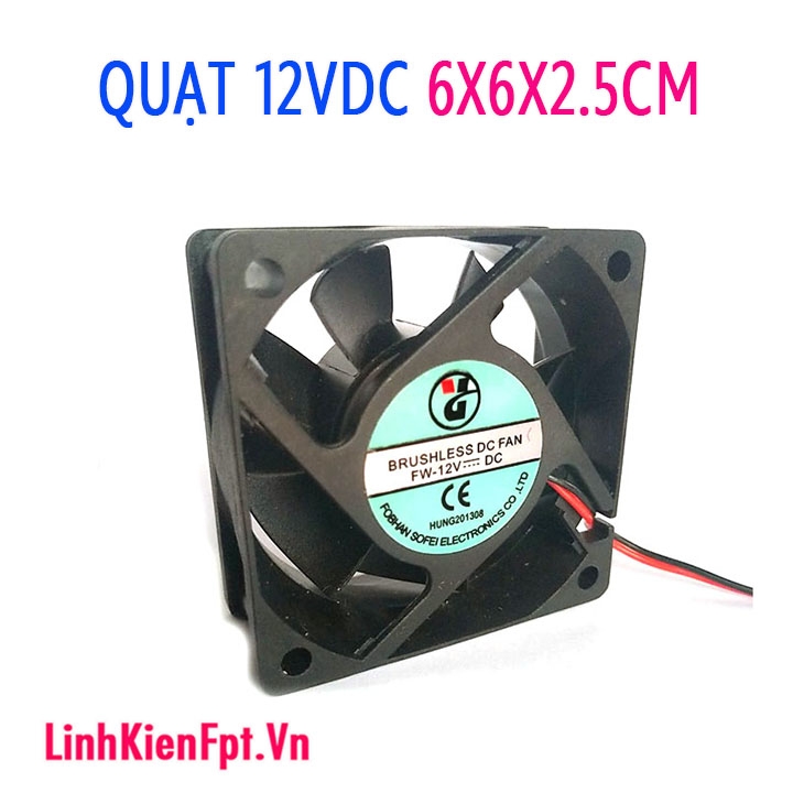 Quạt tản nhiệt 12v 6x6cm Loại Khỏe Dày