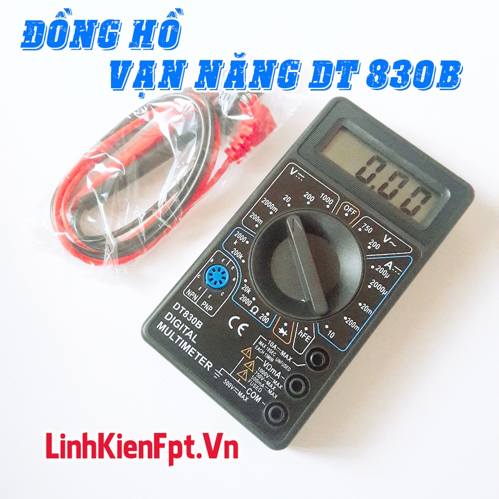 Đồng Hồ Đo Vạn Năng DT830B , Nhỏ Gọn, Thuận Tiện , Chính Xác + Kèm Pin