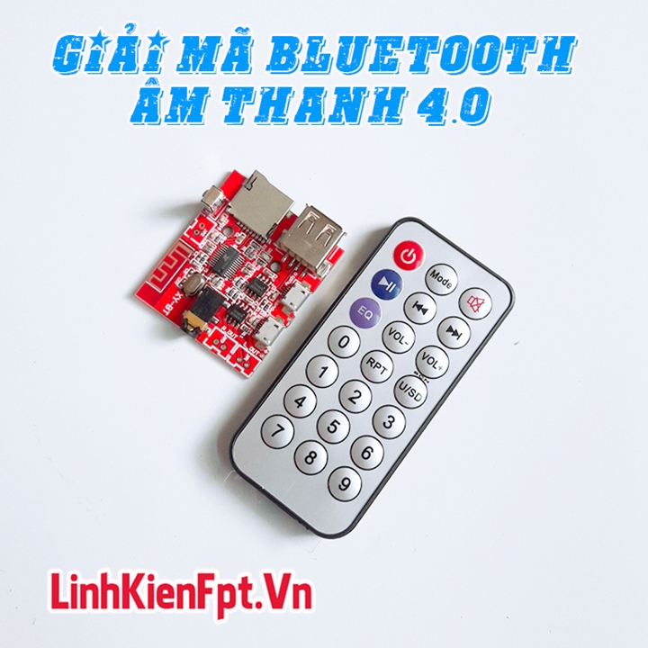 Bộ Thu Bluetooth , Mạch Giải Mã Âm Thanh Bluetooth 4.0 - Kèm Remote