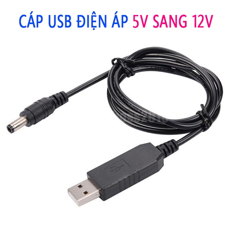 Cáp USB chuyển đổi điện áp 5V sang 12V