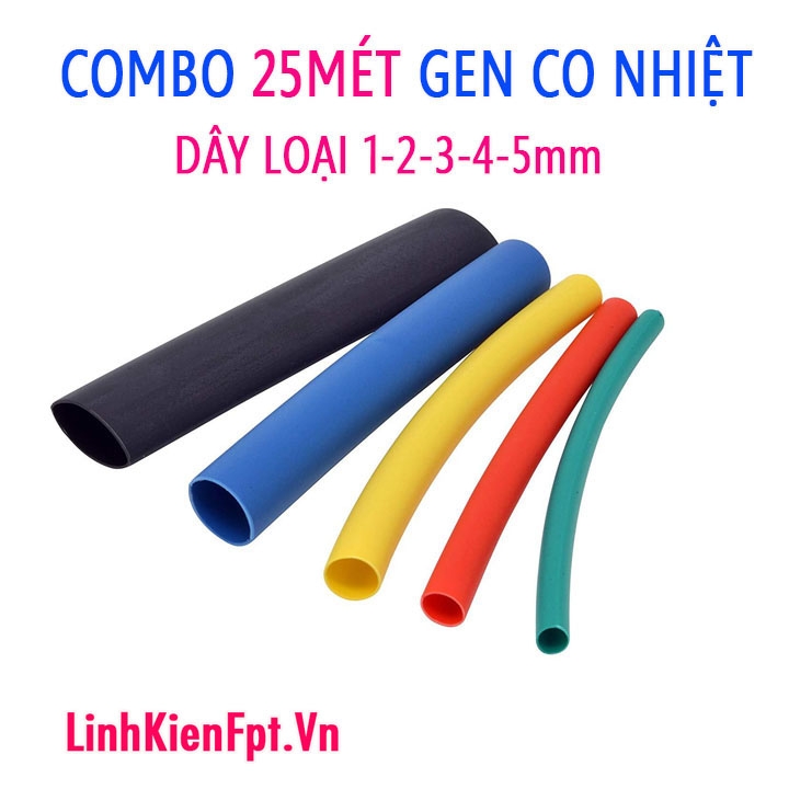 Gen co nhiệt cách điện Combo 5m mỗi loại