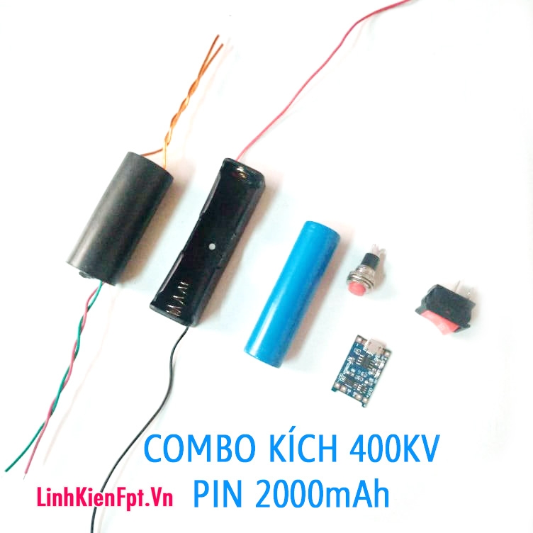 Bộ Kích điện 400KV- Combo Đầy Đủ Pin 2000mAh