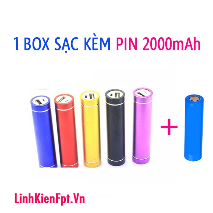 Box sạc pin dự phòng 1 Cell  Kèm Pin 2000mAh