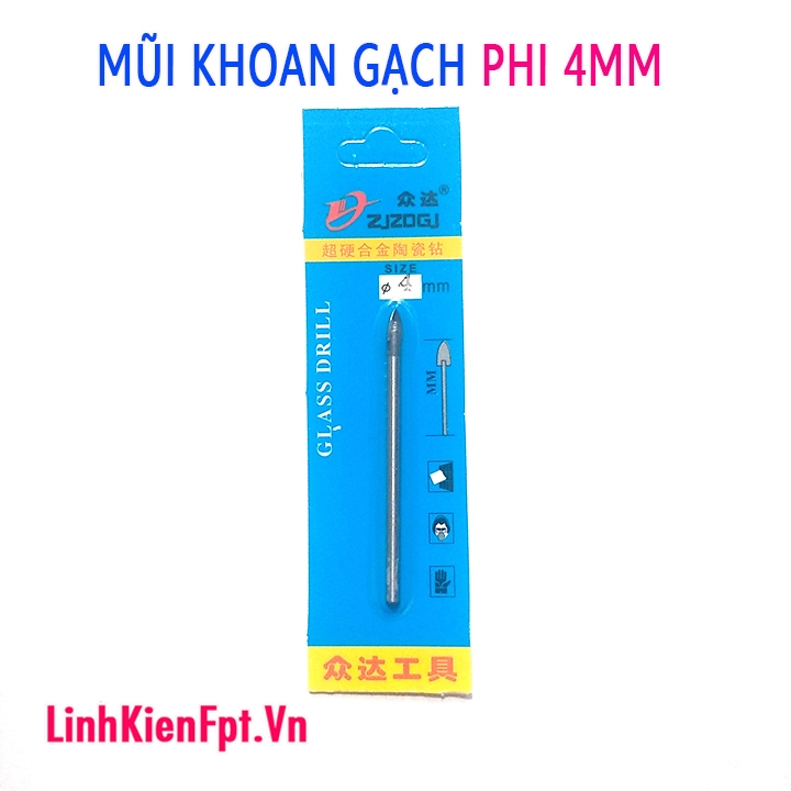 Mũi khoan gạch men , đá hoa 4mm