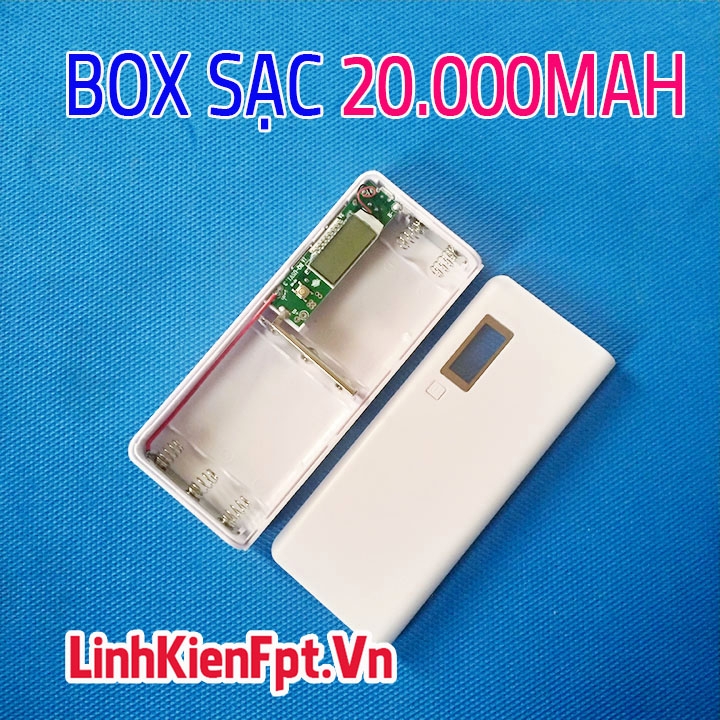 Box Sạc Dự Phòng LCD 5Cell 20000mAh Trắng