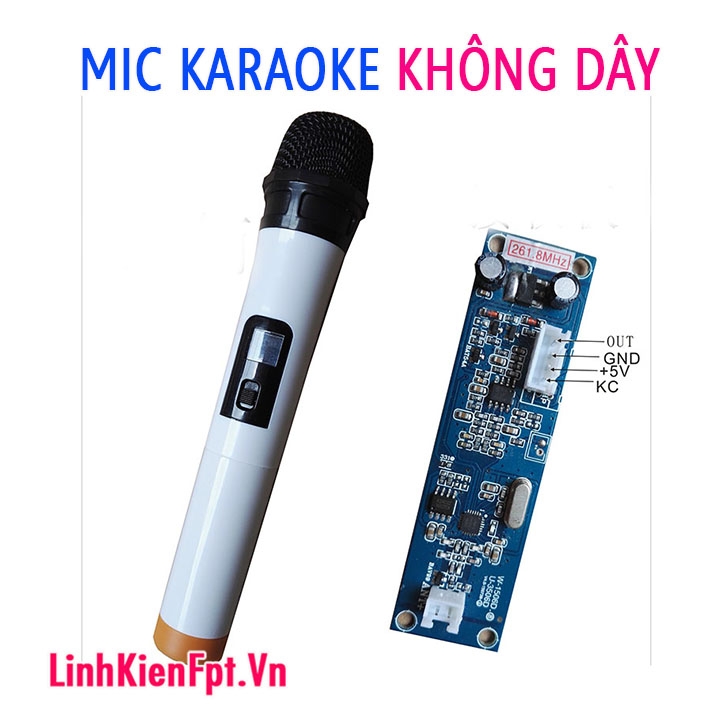 Mic hát karaoke không dây 1 Mic kèm mạch thu