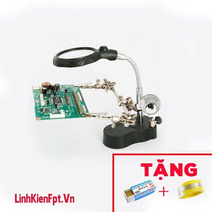 Kính Lúp Hàn Điện Tử Có Led Siêu Sáng , Kẹp Hàn Đa Năng