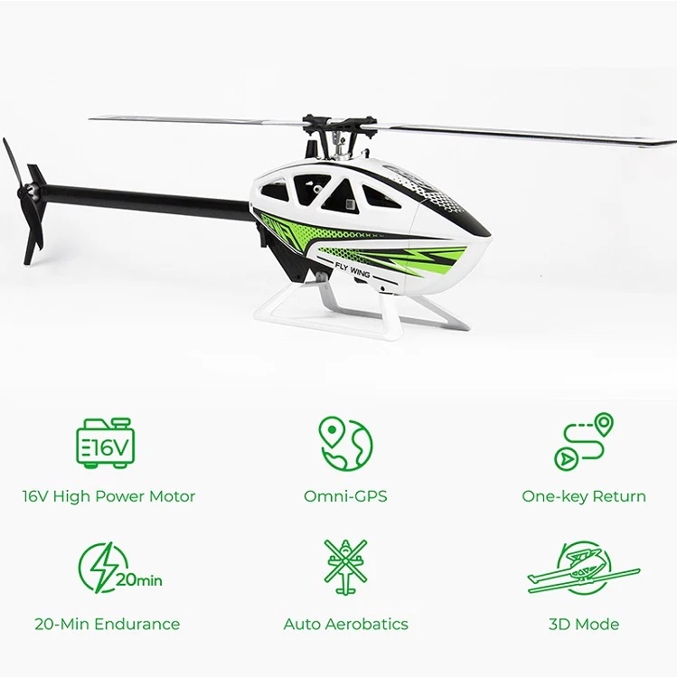 Flywing FW450L V3 GPS Stabilized RC Helicopter - Green | HobbyzoneVN